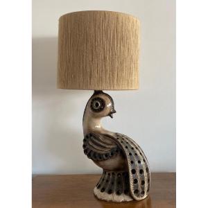 Large Accolay Style Zoomorphic Sculpture Lamp 70s