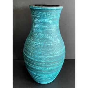 Vase bleu en céramique d'Accolay série "Gauloise"