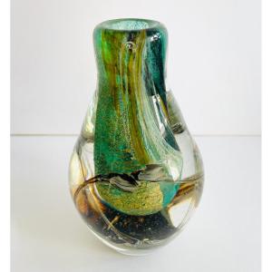 Blown Glass Vase By Jean-claude Novaro 1984