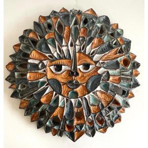 “sun” Ceramic Wall Sculpture By Roland Zobel Atelier Les Cyclades