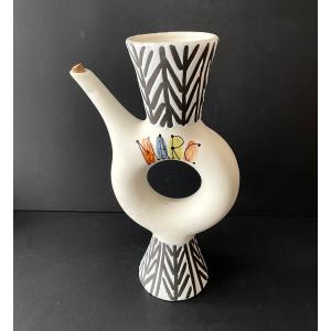 "marc" Earthenware Bottle By Roger Capron In Vallauris