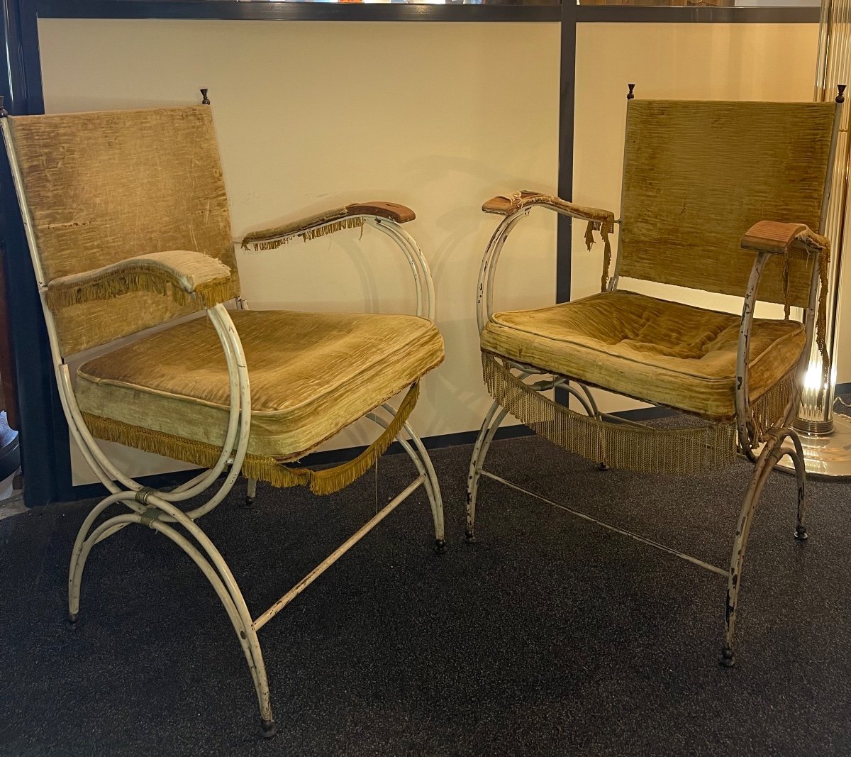 Paire De Fauteuils En Fer forgé