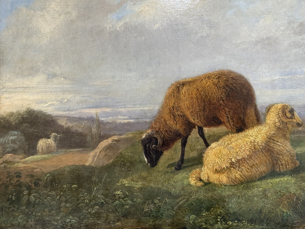 Rest In The Meadow – Pastoral Scene, 17th Century, Louis XIV School-photo-2