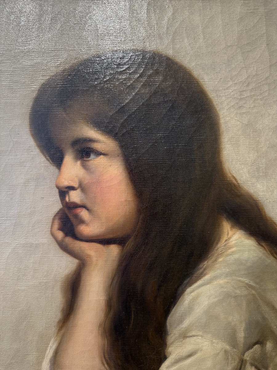 Pensive Young Girl At The Net -photo-2