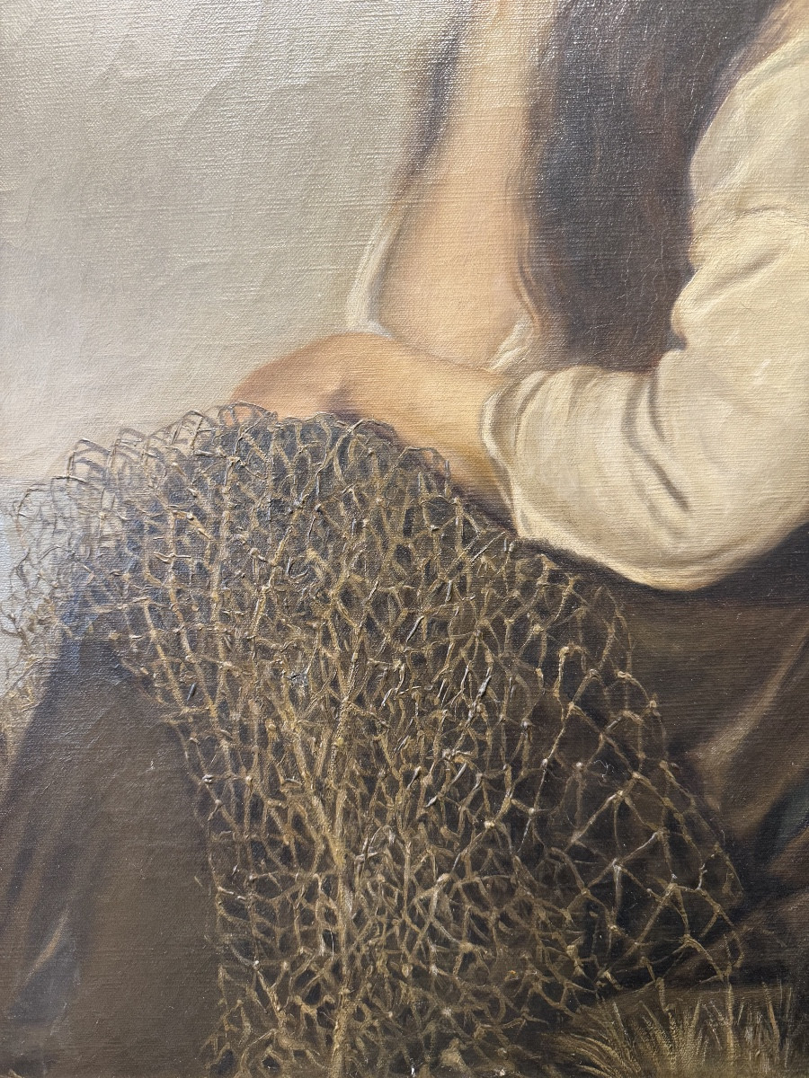 Pensive Young Girl At The Net -photo-1
