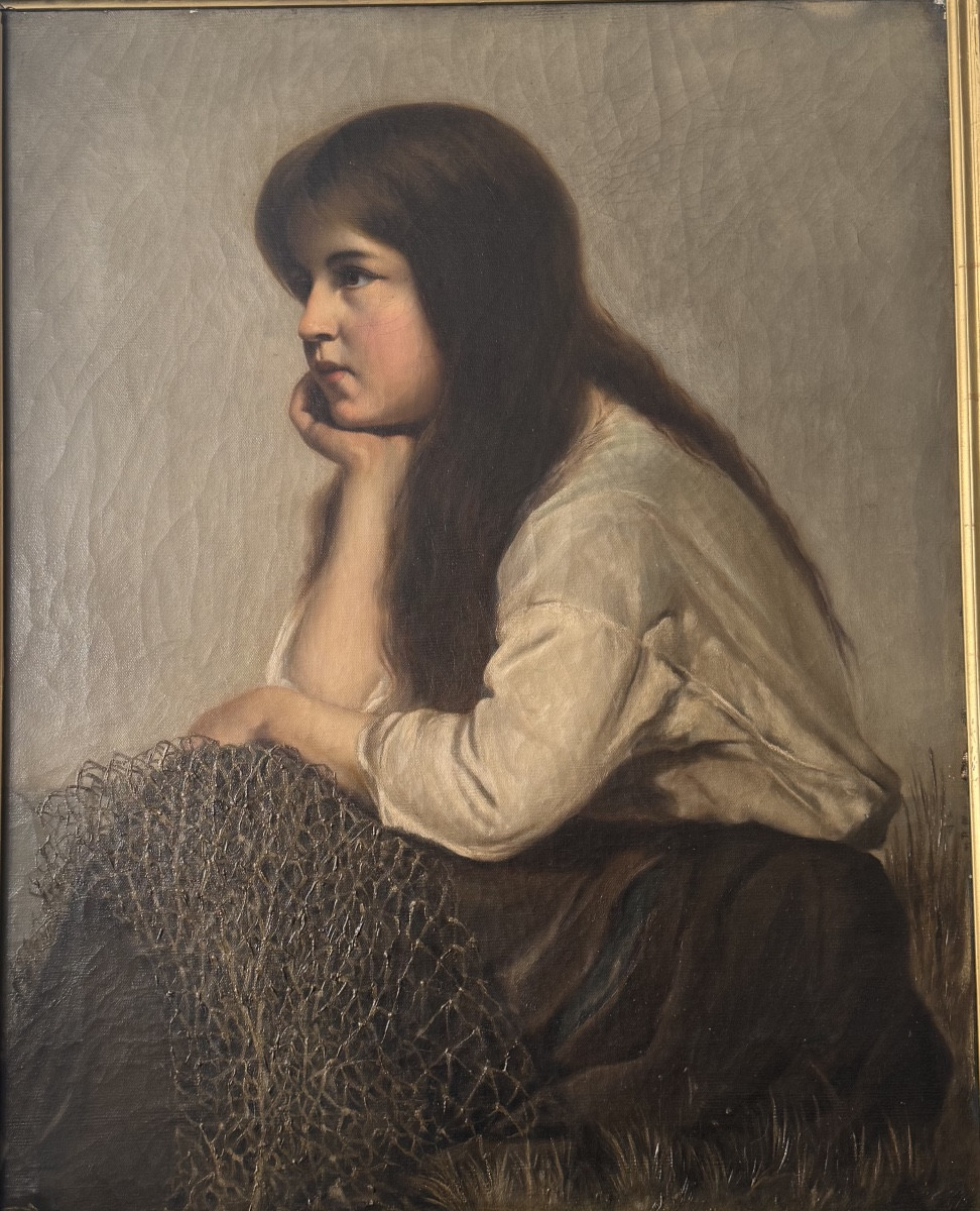 Pensive Young Girl At The Net -photo-3