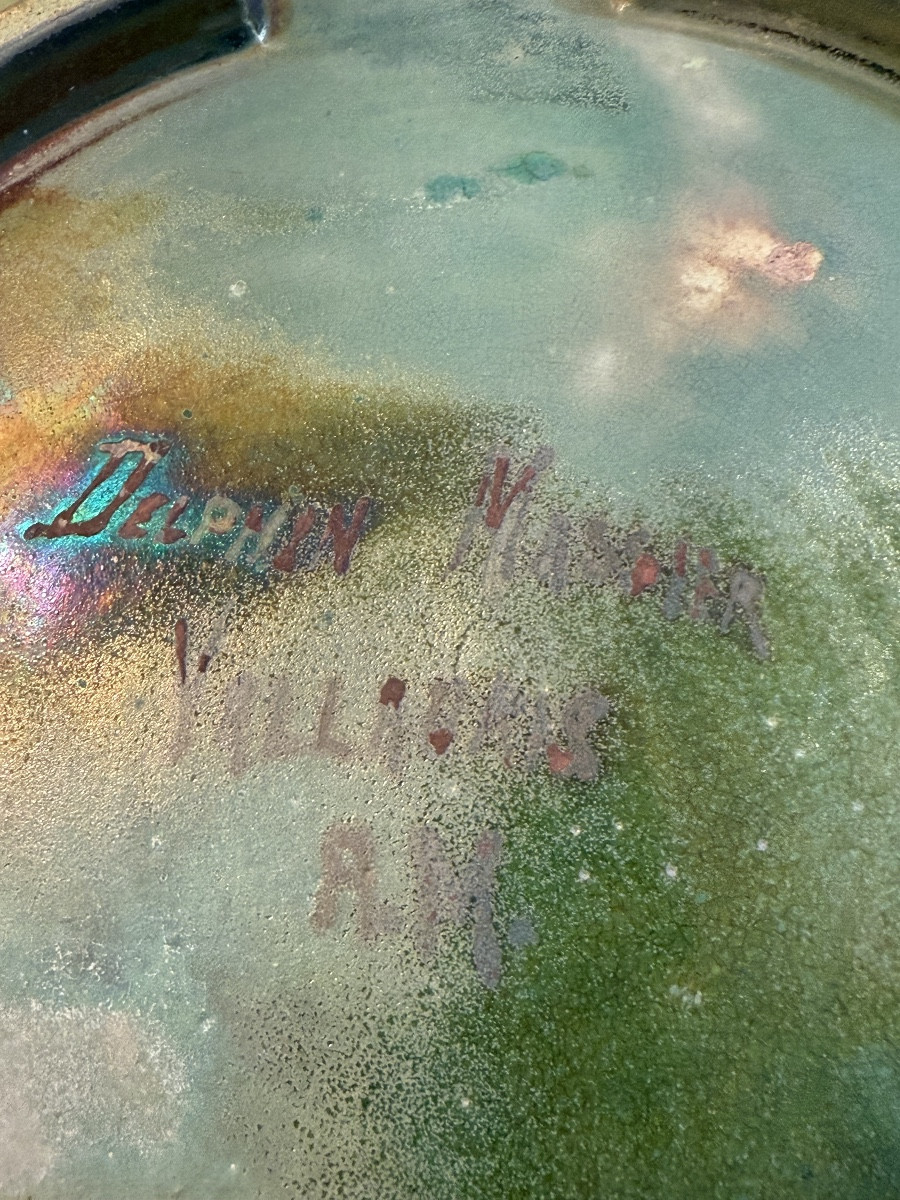 Grande Assiette signée Delphin Massier Vallauris (A.M)-photo-2