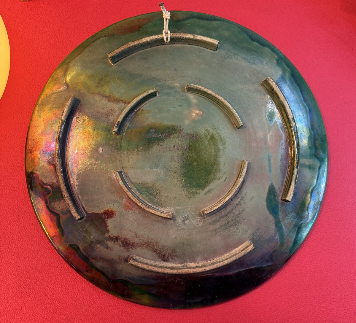 Grande Assiette signée Delphin Massier Vallauris (A.M)-photo-3