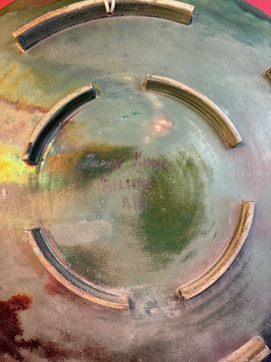 Grande Assiette signée Delphin Massier Vallauris (A.M)-photo-1