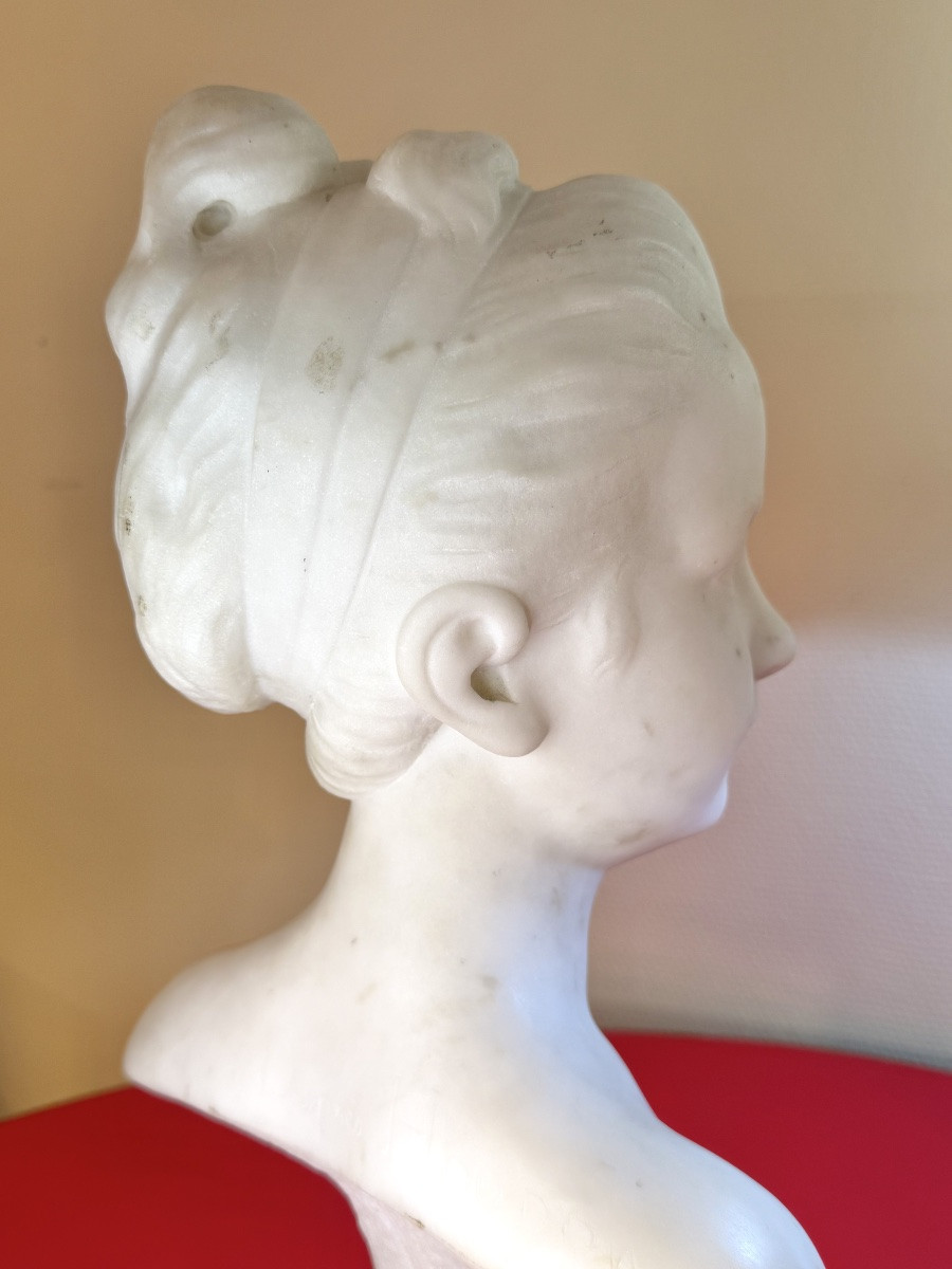 Carrara Marble Bust Of A Child -photo-4