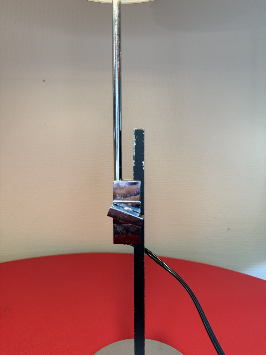 Modernist Adjustable Lamp In Polished Chrome - 70s Design-photo-3