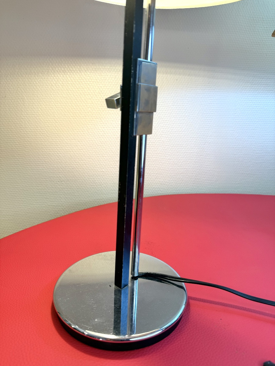 Modernist Adjustable Lamp In Polished Chrome - 70s Design-photo-2