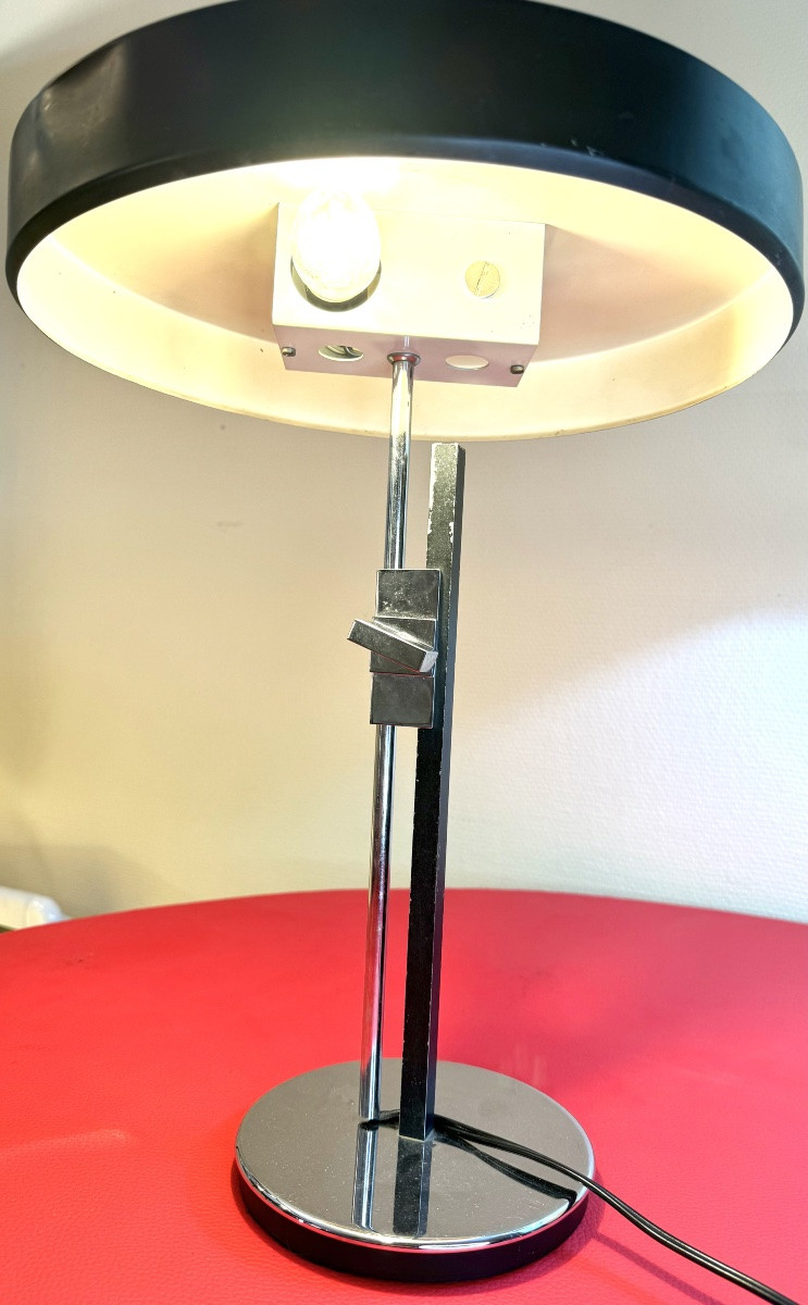 Modernist Adjustable Lamp In Polished Chrome - 70s Design-photo-3