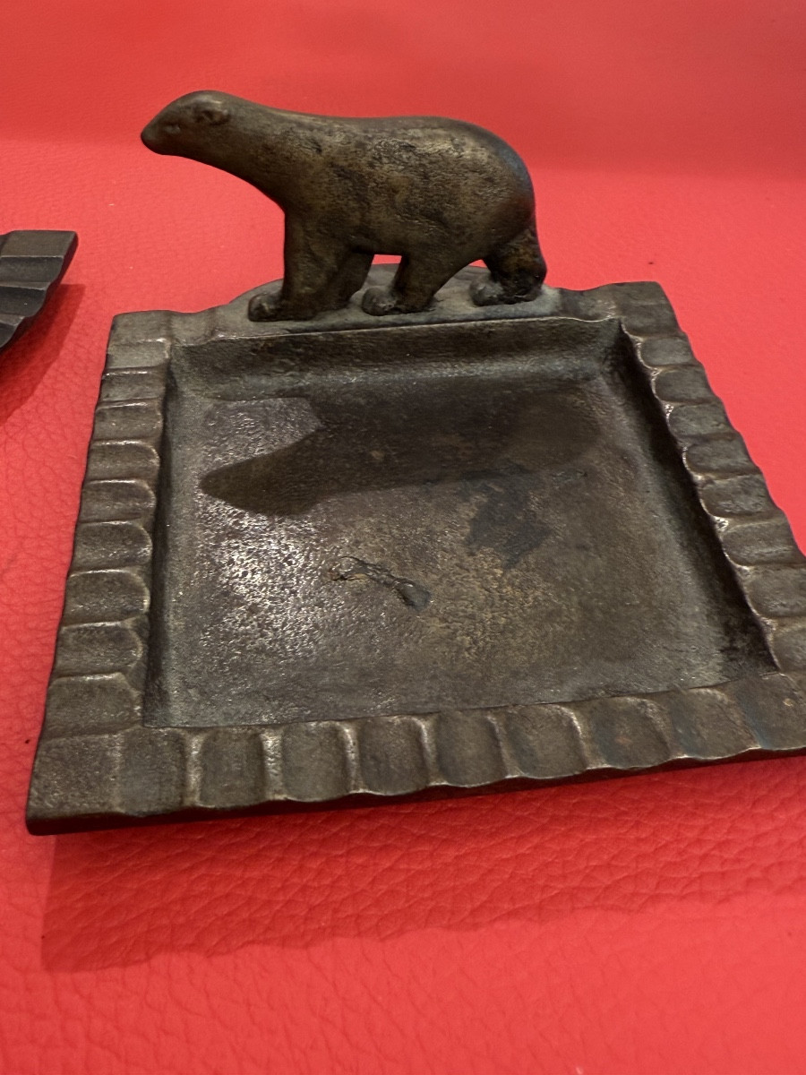"bronze Pocket Emptier Signed Edgar Brandt — Rare Collector's Item"