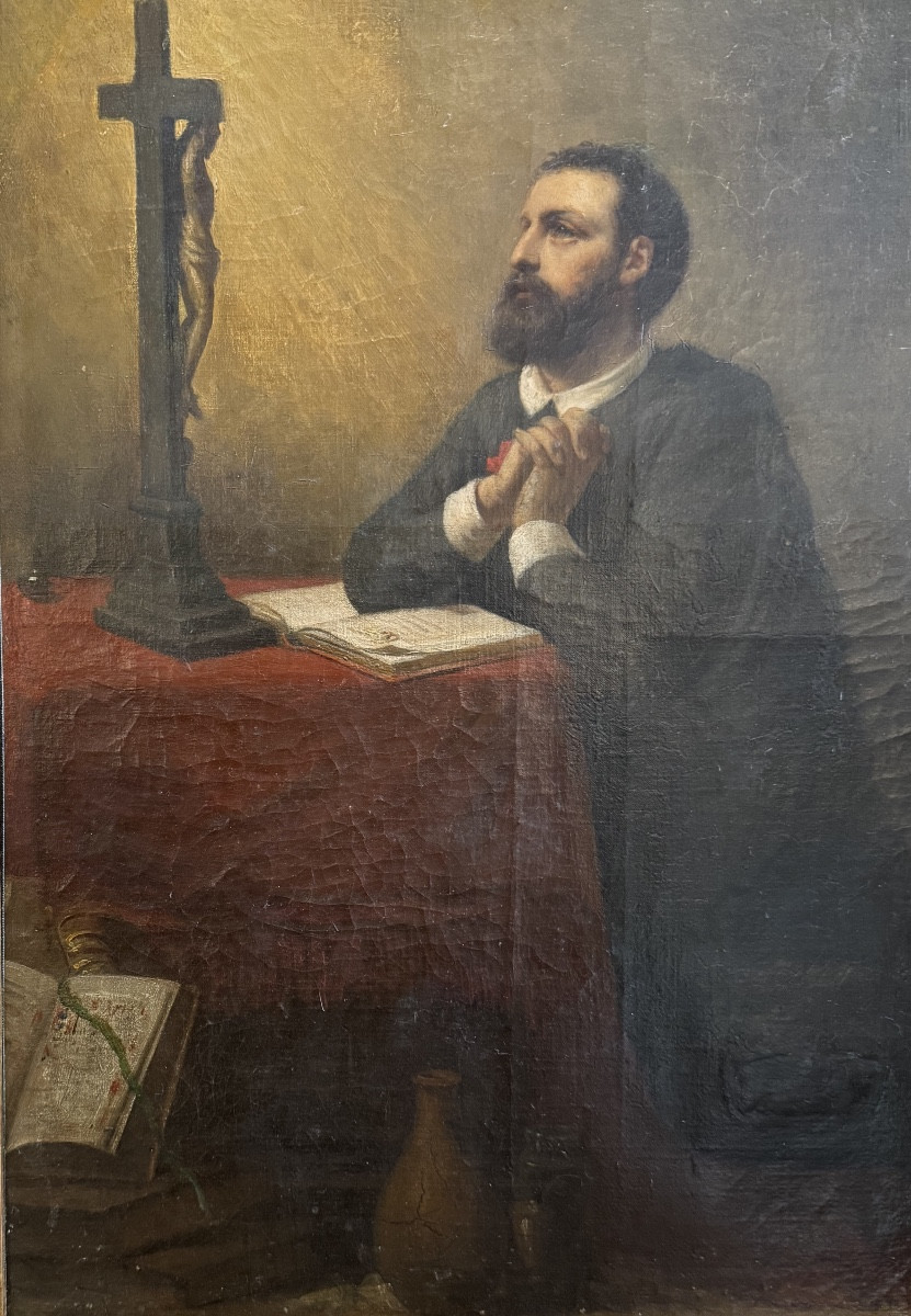 Paintings Of Saint Camille De Lellis In Prayer French School – 19th Century-photo-2