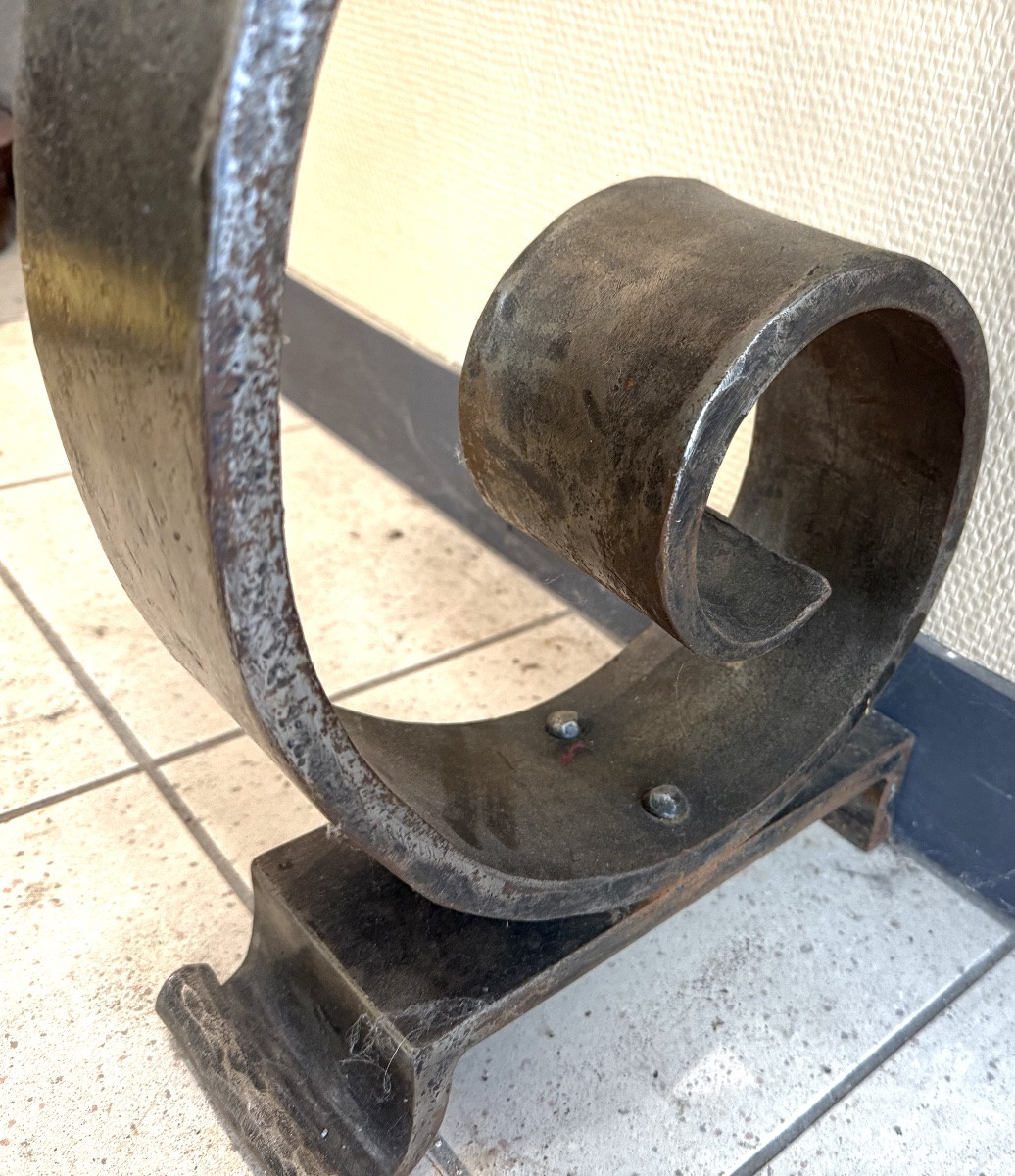 Art Deco Console In White Marble And Wrought Iron – 20th Century-photo-4