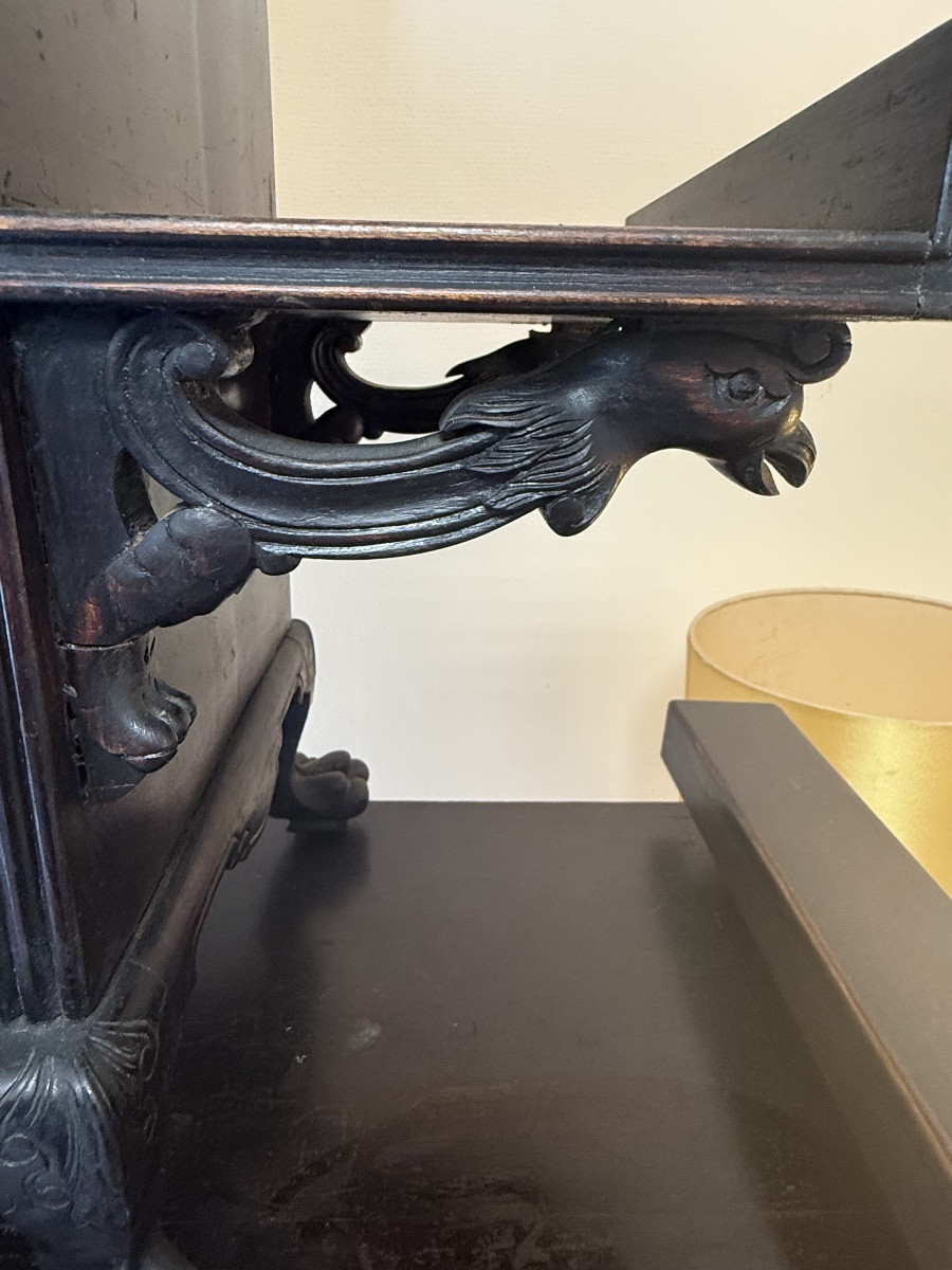 Japanese-style Mahogany And Mother-of-pearl Cabinet – Napoleon III Period – 19th Century-photo-4