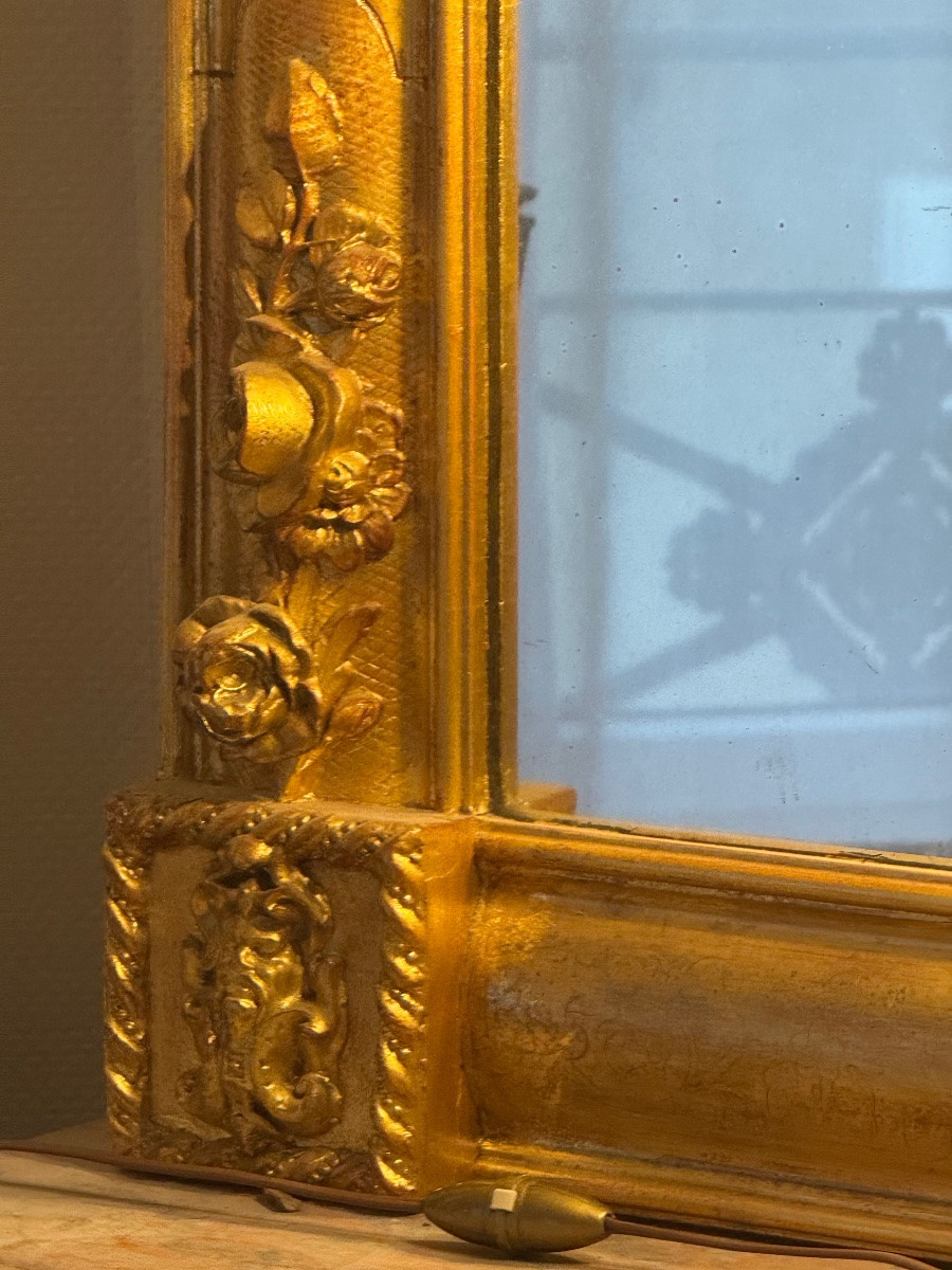 Large Gilded Mirror – Napoleon III, 19th Century-photo-1