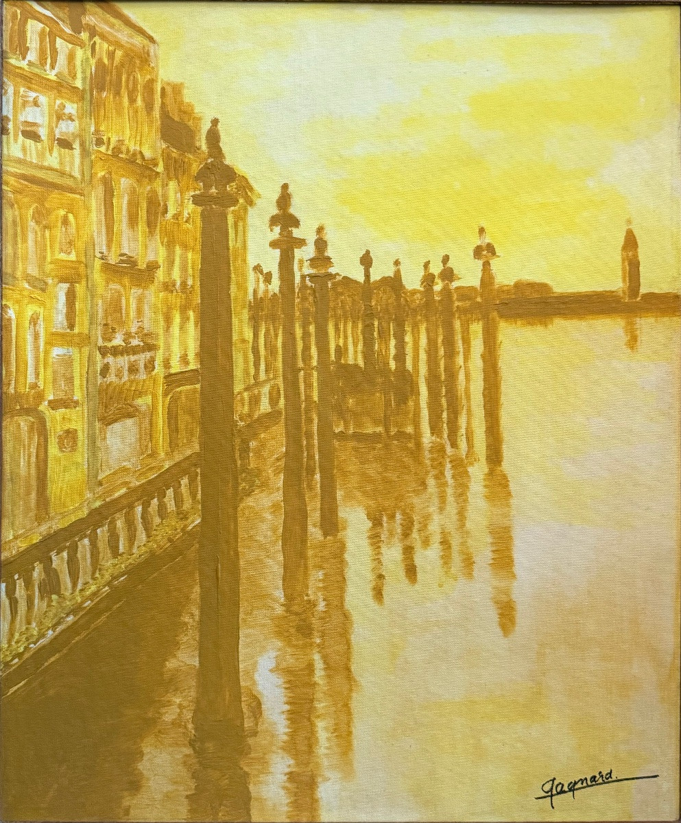 Golden Venice At Sunset – Signed Gognard, 20th Century-photo-2