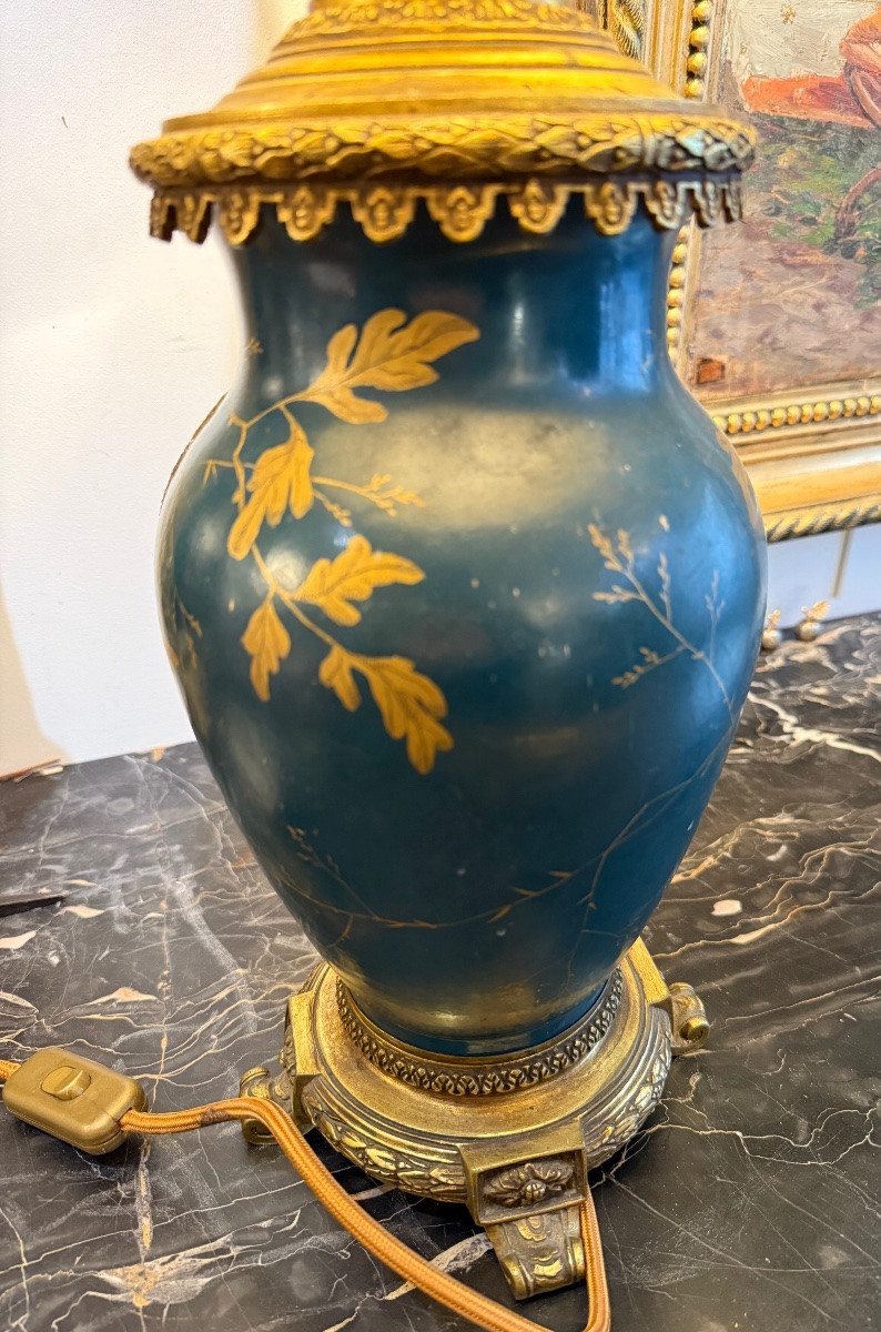 Superb Napoleon III Lamp In Ceramic And Bronze – 19th Century-photo-3