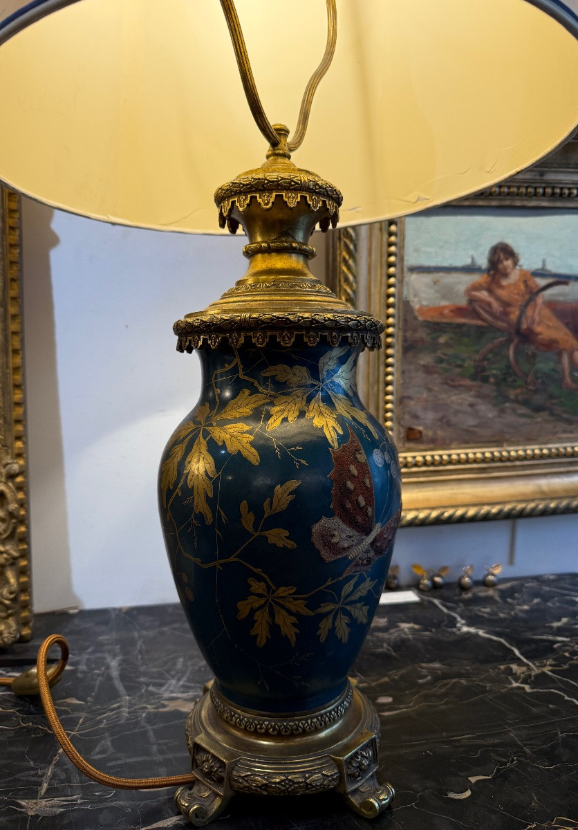 Superb Napoleon III Lamp In Ceramic And Bronze – 19th Century-photo-4