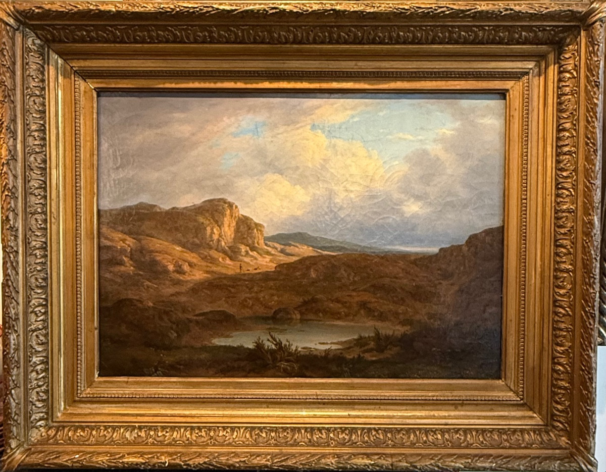 Tableau XIXᵉ siècle – Paysage signé J.P. George (1845) – Huile sur toile