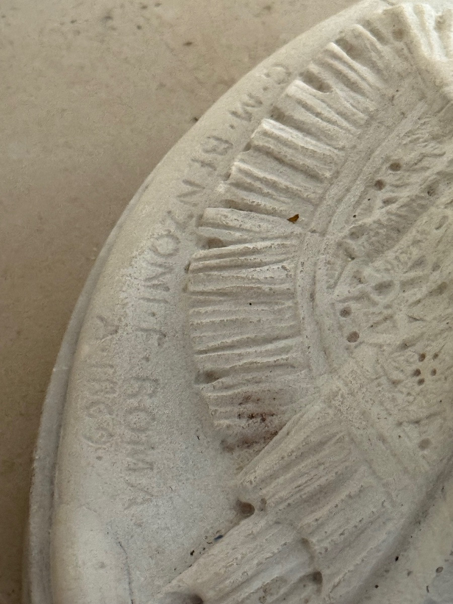 Marble Sculpture Of A Woman, Signed Cm Benzoni, 1869 – Napoleon III-photo-8