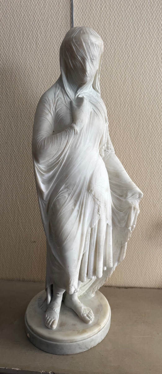 Marble Sculpture Of A Woman, Signed Cm Benzoni, 1869 – Napoleon III