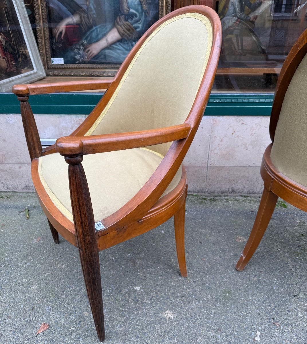 Élégante paire de fauteuils gondole Art Déco – XXe siècle-photo-1