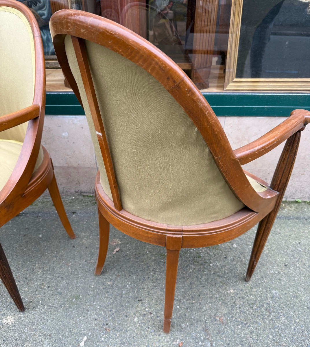 Élégante paire de fauteuils gondole Art Déco – XXe siècle-photo-3