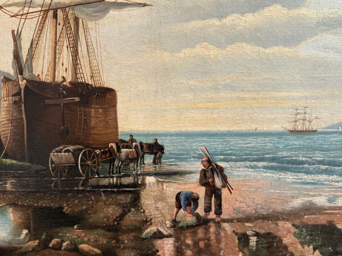 Seascape Signed Eugène Lepoittevin – Oil On Canvas – 19th Century (napoleon III)-photo-3