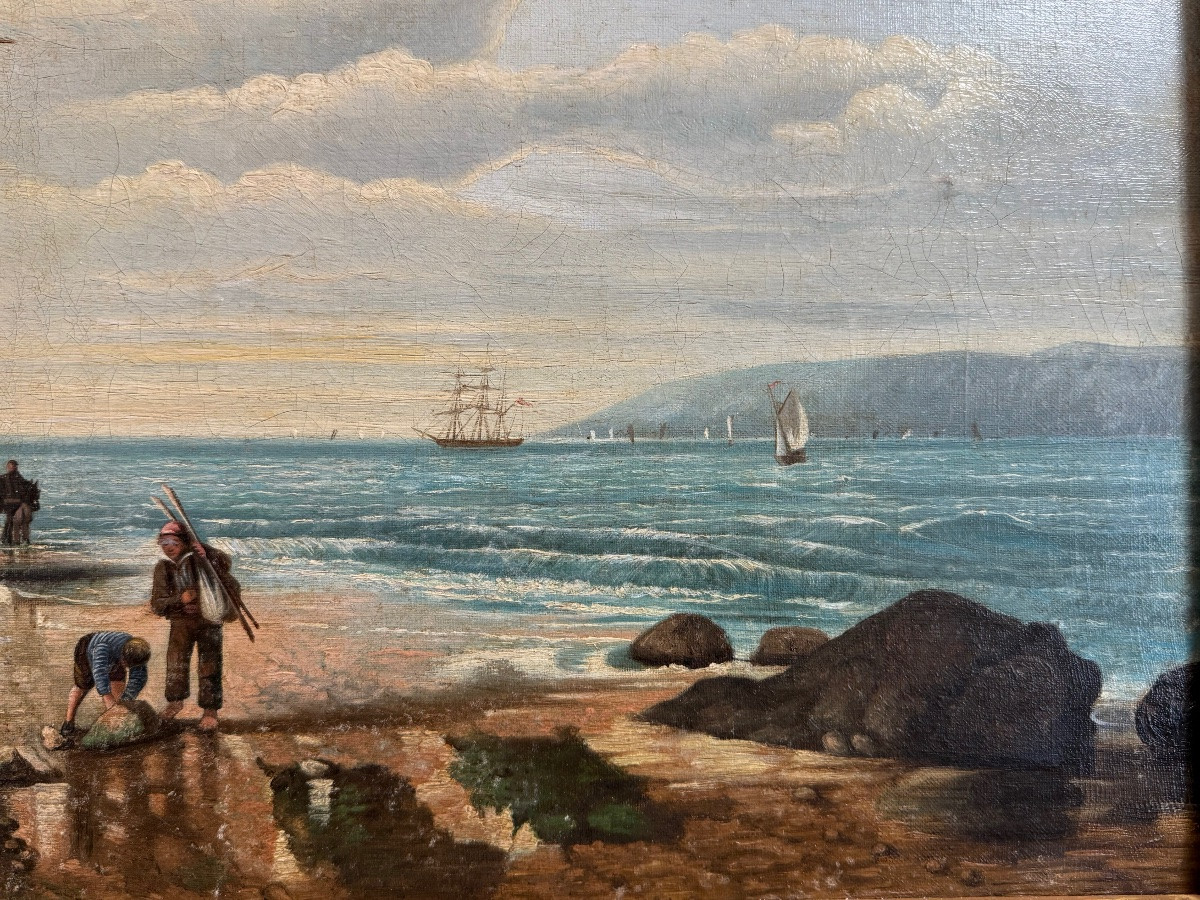 Seascape Signed Eugène Lepoittevin – Oil On Canvas – 19th Century (napoleon III)-photo-4