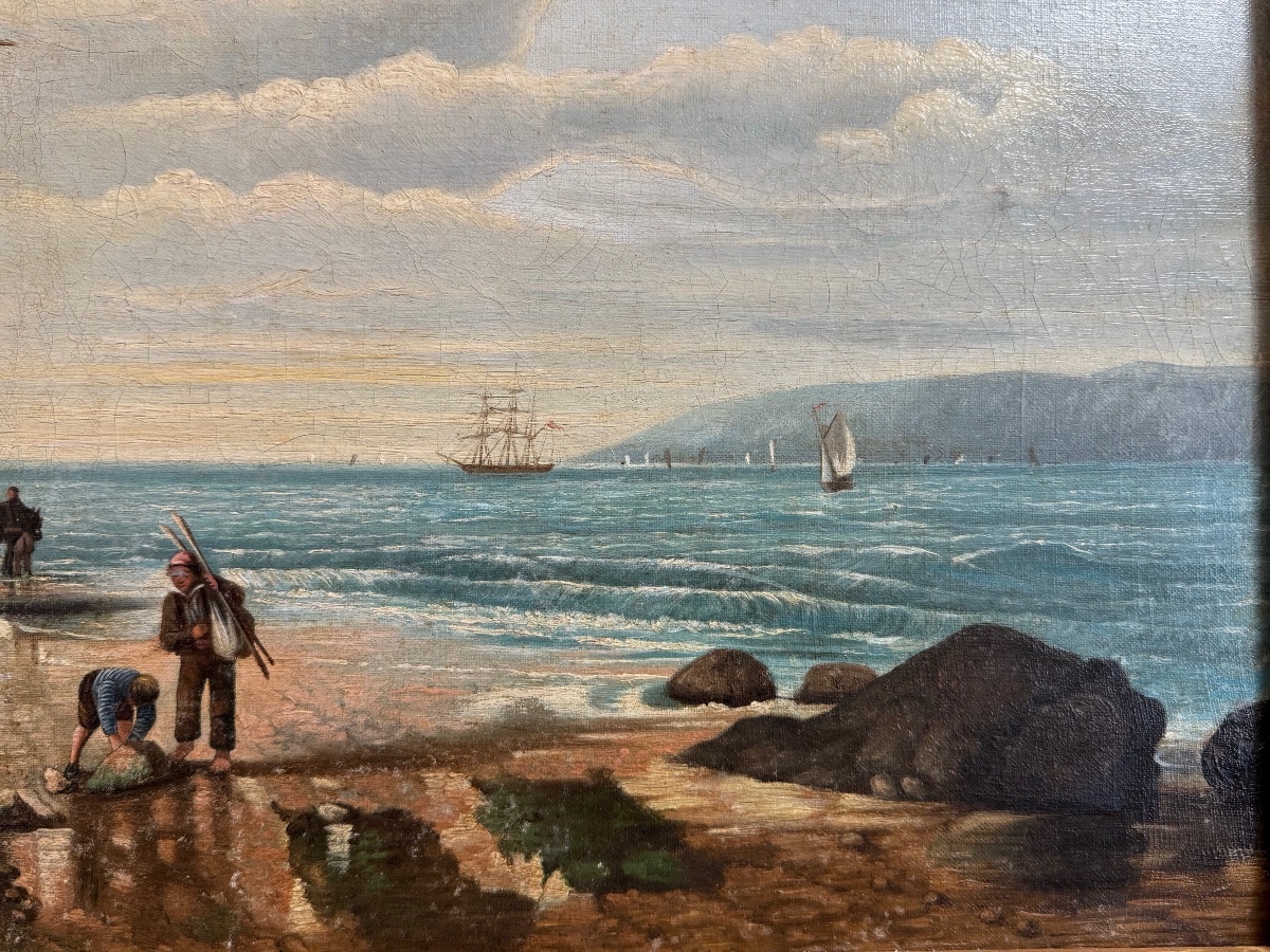 Seascape Signed Eugène Lepoittevin – Oil On Canvas – 19th Century (napoleon III)-photo-4