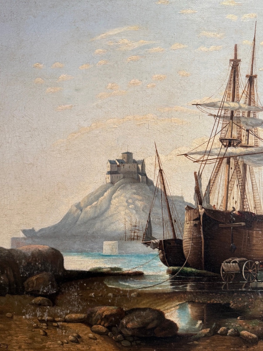 Seascape Signed Eugène Lepoittevin – Oil On Canvas – 19th Century (napoleon III)-photo-6