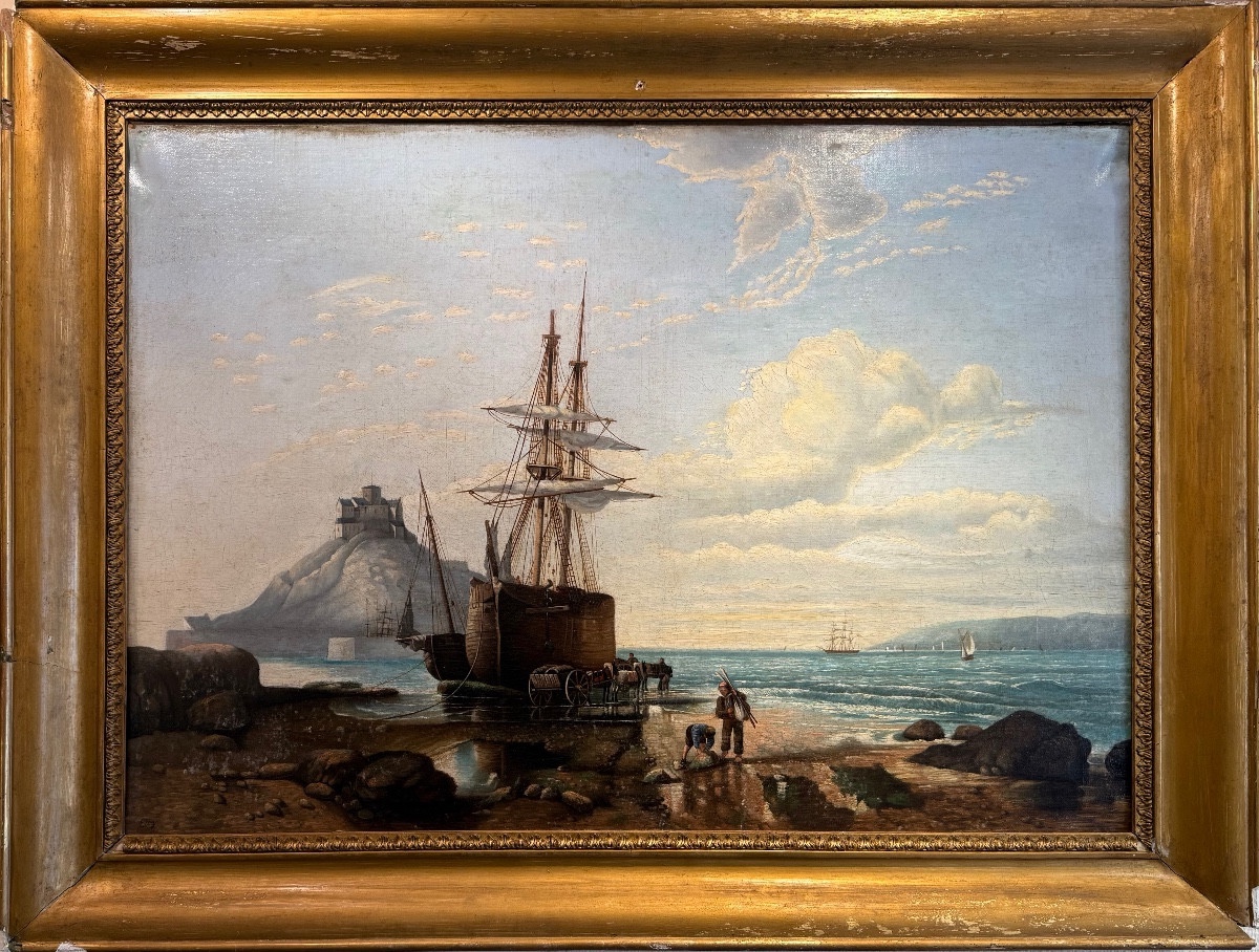 Seascape Signed Eugène Lepoittevin – Oil On Canvas – 19th Century (napoleon III)