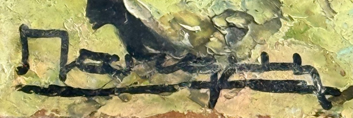 Morning In Saint-paul-de-vence – Oil On Cardboard, 20th Century Art-photo-1