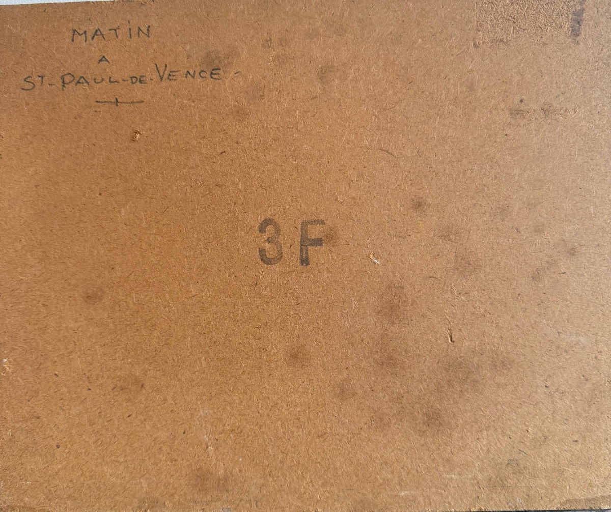 Morning In Saint-paul-de-vence – Oil On Cardboard, 20th Century Art-photo-5