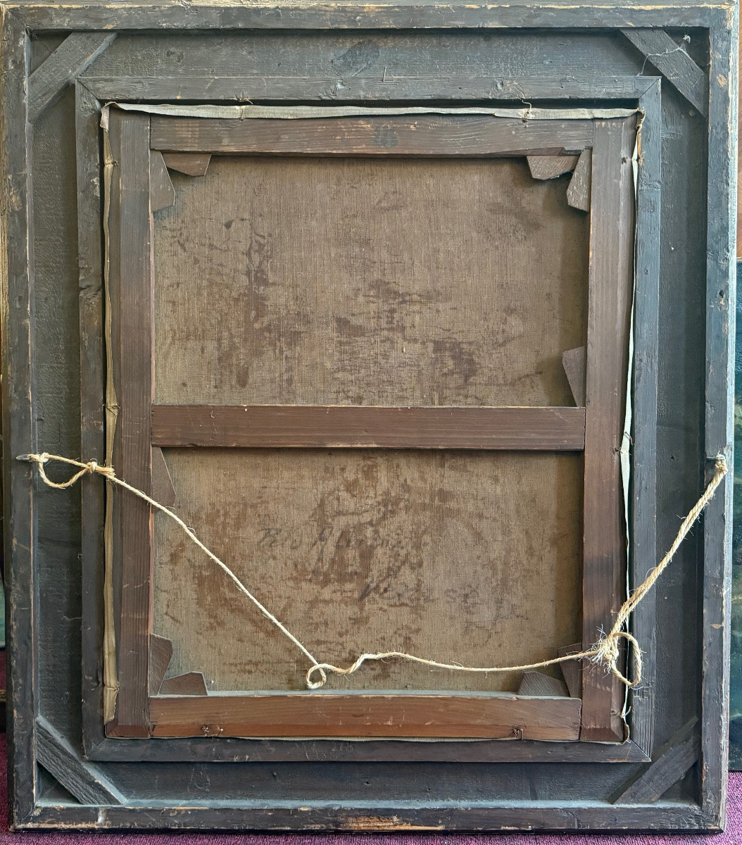 Venice – Lively Canal View, Oil On Canvas, 19th Century, Napoleon III Era-photo-2