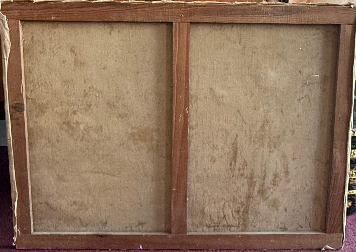 Dante And Virgil – Symbolist Scene, Oil On Canvas, 20th Century, Art Deco Period-photo-2