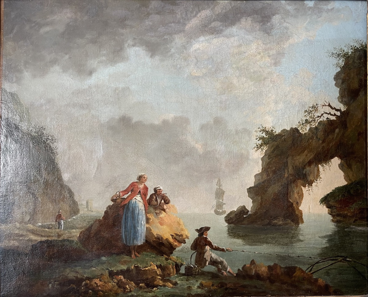 Scène côtière animée – Figures au rivage-photo-2