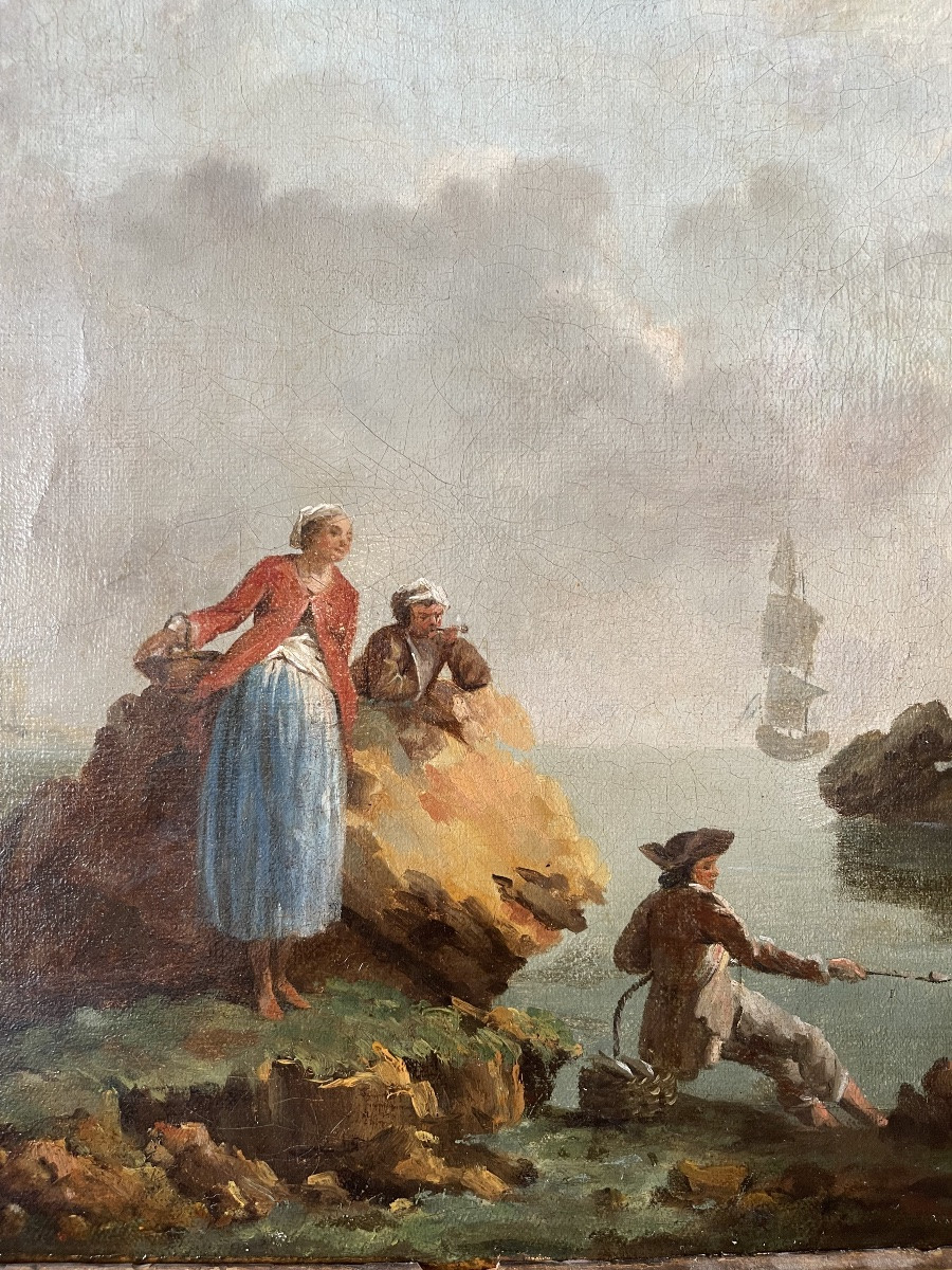 Scène côtière animée – Figures au rivage-photo-3