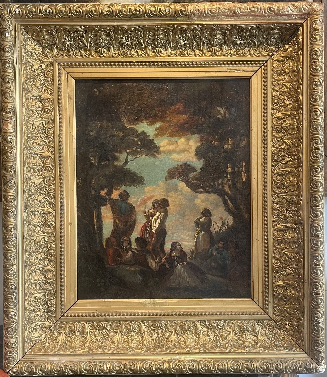 Tableaux Scènes de genre “Concert champêtre dans la clairière” – Époque Napoléon