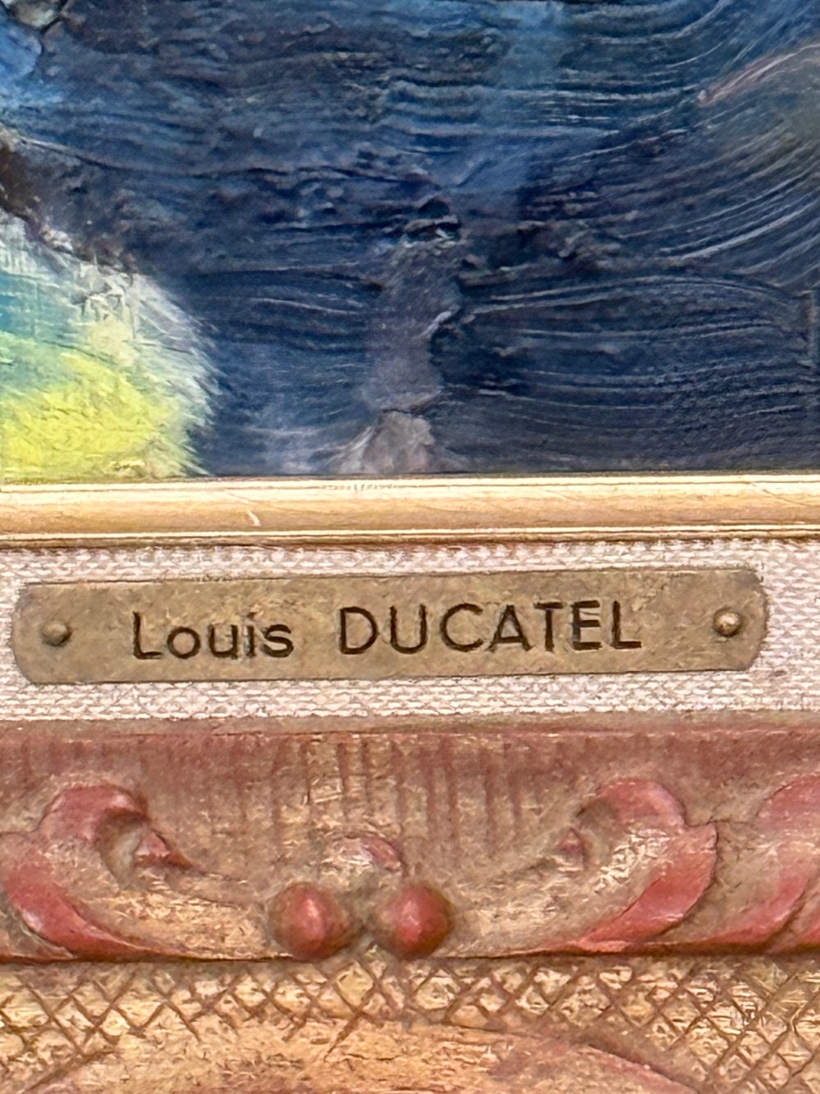 « Roses Blanches » – Belle Huile sur Toile du XIXe – Signée Louis Ducatel Ancien Tableau Floral-photo-2