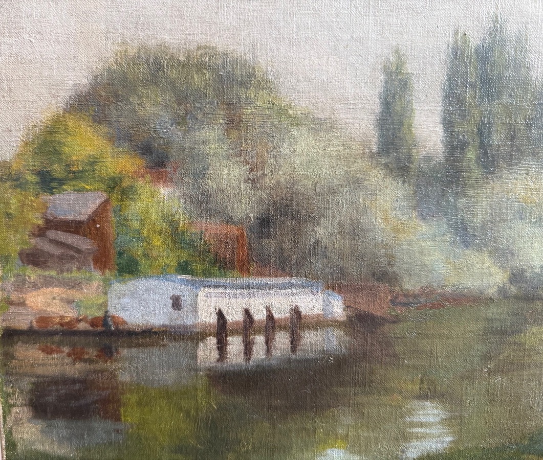 Henri Person (1876–1926) – Landscape By The Stream, 1899 – Oil On Canvas, 19th Century-photo-4