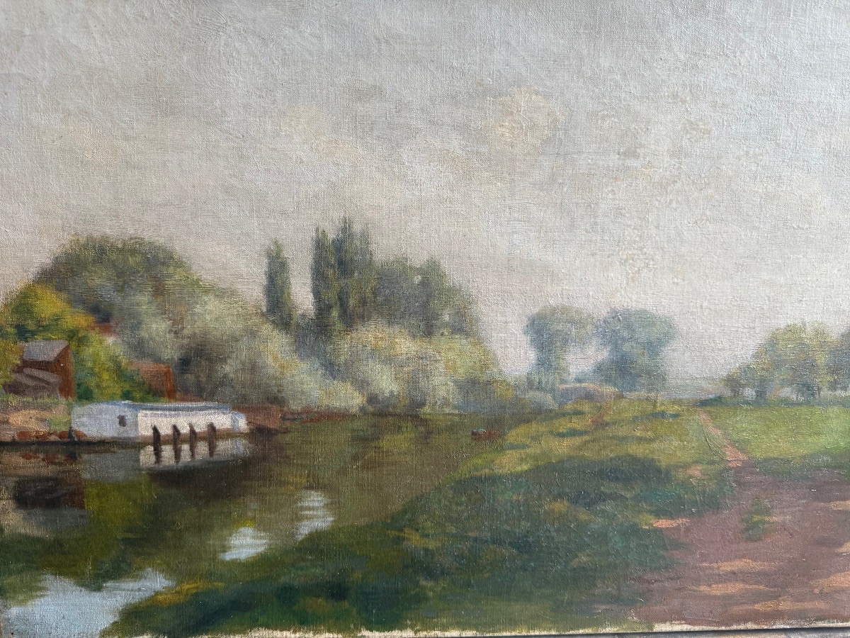 Henri Person (1876–1926) – Landscape By The Stream, 1899 – Oil On Canvas, 19th Century-photo-1