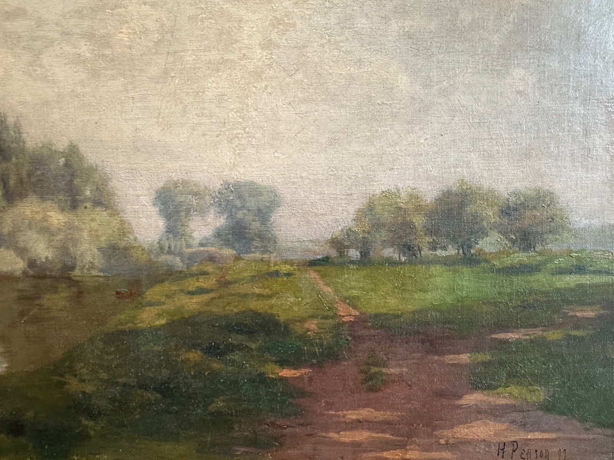 Henri Person (1876–1926) – Landscape By The Stream, 1899 – Oil On Canvas, 19th Century-photo-2