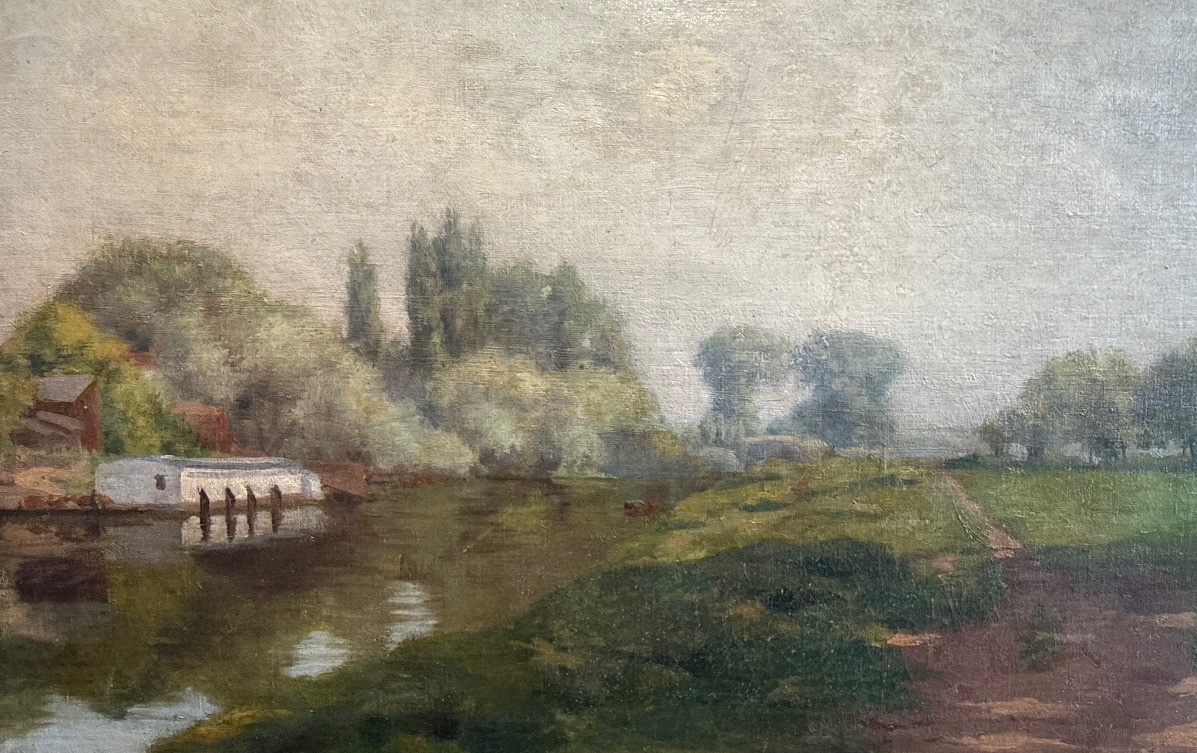 Henri Person (1876–1926) – Landscape By The Stream, 1899 – Oil On Canvas, 19th Century-photo-3
