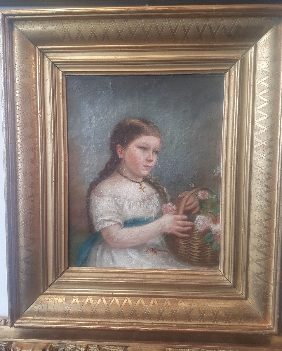 Little Girl With Roses