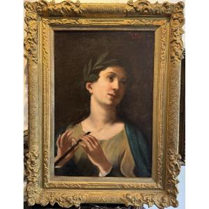 Portrait Of A Young Man With A Flute – Napoleon III Period – Oil On Canvas Signed E. Phélipea