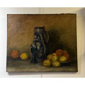 "still Life With Pitcher And Citrus Fruits"